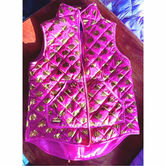 SIMPLY SOUTHERN Pink Elephant Patterned Thin Puffer Vest Sz.  S - Picture 3 of 15